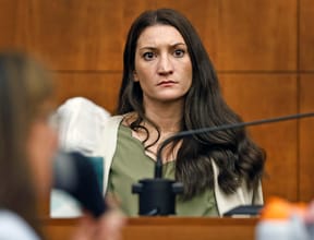 Lindsay Clancy waits for Judge Sullivan to call a prospective jury member into court on day three of jury selection. 