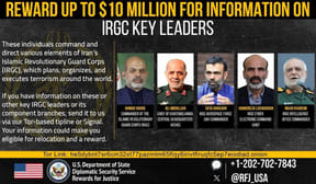 US Offers $10 Million Bounties for Information on Senior IRGC Commanders