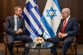 Greek Foreign Minister George Gerapetritis and Prime Minister Benjamin Netanyahu