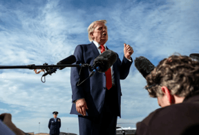 President Trump addressing reporters