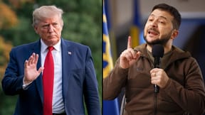 Right: Zelenskyy; Left: Trump