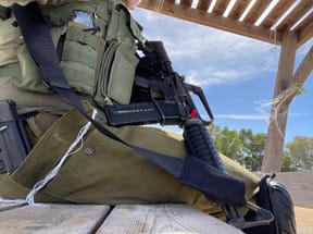A haredi soldier secures one of the springs in the area