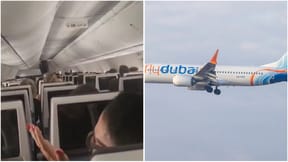 Passengers on the flight and a Fly Dubai aircraft