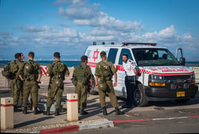 Waiting for a helicopter carrying a soldier wounded in Lebanon, April 12, 2026