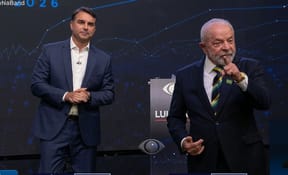 Luiz Inácio Lula da Silva, right, and Bolsonaro, left