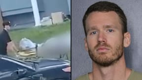 Brian Segura, right; the elderly man being removed from his home, left