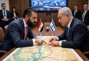Netanyahu and Ahmed al-Sharaa