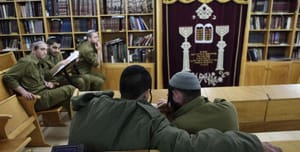 Charedi soldiers. Illustration.