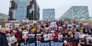 Families of abducted Israelis at the International Court of Justice in the Hague