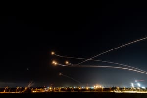 Iron Dome interception. Illustration.