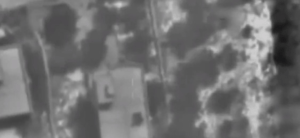 Drone spotting the target site, just before the air strike.