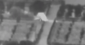 Hamas projectile launcher before air strike.