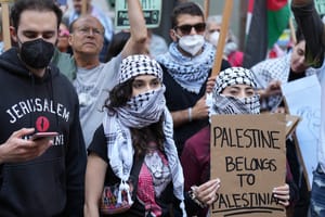 Anti-Israeli activists in San Francisco protest Israel's attacks on Gaza following the Oct. 7th massacre