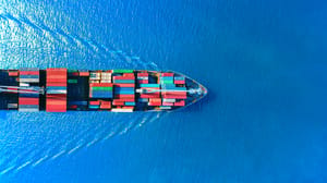 Container ship. Illustration.