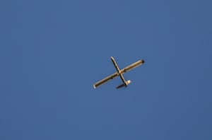 Military drone. Illustration.