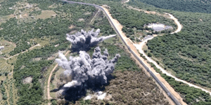 Drone footage of IDF strike in Ramyah area.