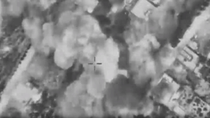Striking Hezbollah targets.
