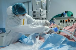 Patient undergoes rehabilitation in hospital