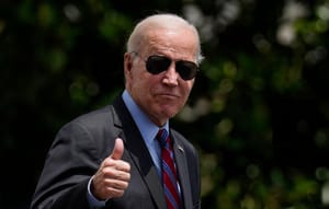 U.S. President Joe Biden on the South Lawn of the White House, 2023 in Washington, DC.
