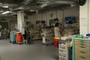 A sheltered hospital ward at the Ziv Medical Center in Tzfat, Northern Israel. January 11, 2024. 