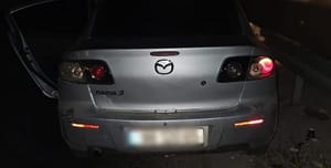 The car in which the explosives were found by police