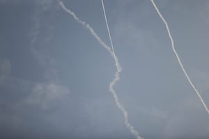 Rockets over Ashkelon. Illustration.