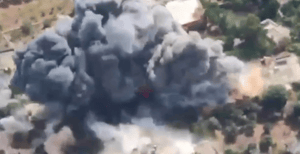 Striking Hezbollah targets.