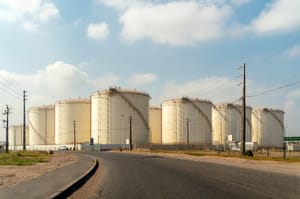 Fuel depots. Illustration.