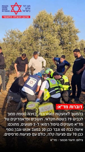 Scene of rocket strike which injured 3 people