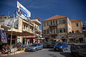 An old square in modern Baalbek