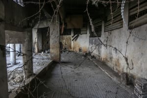 People seen at Sednaya Prison, where thousands of people were said to be detained and tortured by the Assad regime in Damascus, Syria , December 10, 2024