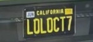 Offensive license plate