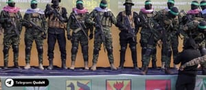 Hamas terrorists on stage