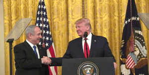 Benjamin Netanyahu with Donald Trump in a previous meeting