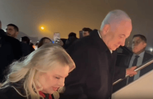 Prime Minister Netanyahu and his wife heading for home.