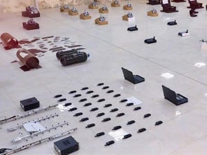 Captured Houthi weapons.