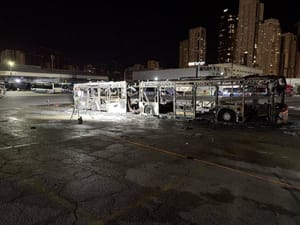 Shocking scene of the bus bombing