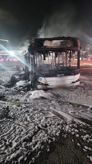 Shocking scene of the bus bombing