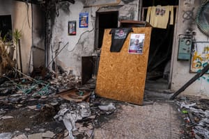The destruction caused by Hamas terrorists in Kibbutz Nir Oz on October 7 massacre, near the Israeli-Gaza border, in southern Israel