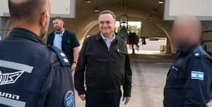 Defense Minister Israel Katz at an Air Force base