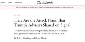 The Atlantic's front page, 26 March 2025