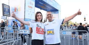 Karina Ariev with Jerusalem mayor Moshe Lion