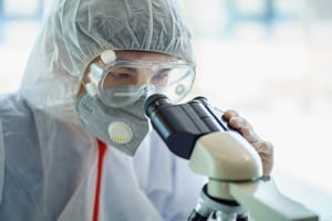 Scientist researching the virus