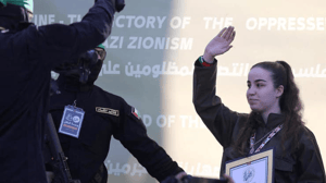 Agam Berger on the day of her release