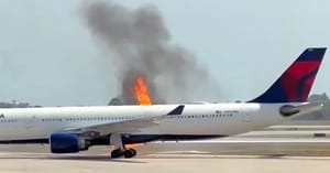 Delta flight catches fire moments before takeoff
