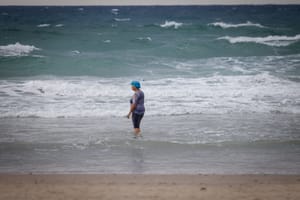 View of the beach in Hadera, on a windy day. November 11, 2024. 