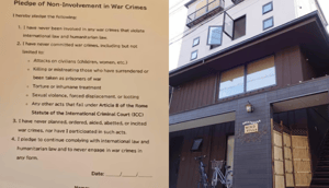The Japanese hotel involved in the incident and the form attatched