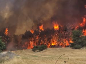Scene of the fire on Road 1