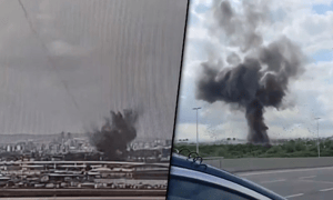 Houthi missile landing in Ben Gurion Airport