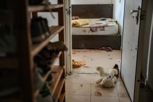 The destruction caused by Hamas terrorists in Kibbutz Kissufim on October 7, 2023, near the Israeli-Gaza border, in southern Israel, November 1, 2023.